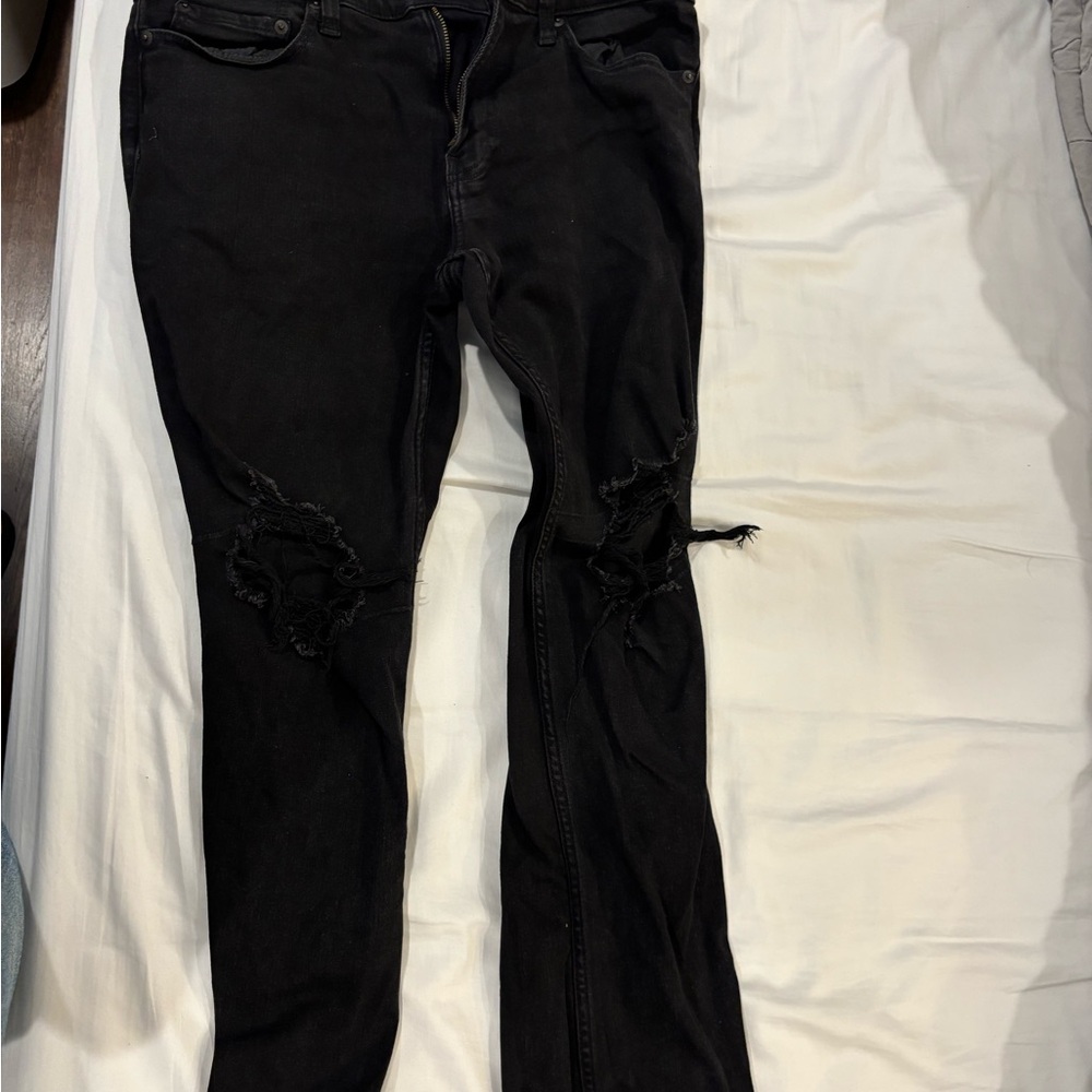 Hollister Black Ripped & Distressed Vintage Straight Men's Jeans W32 x L30